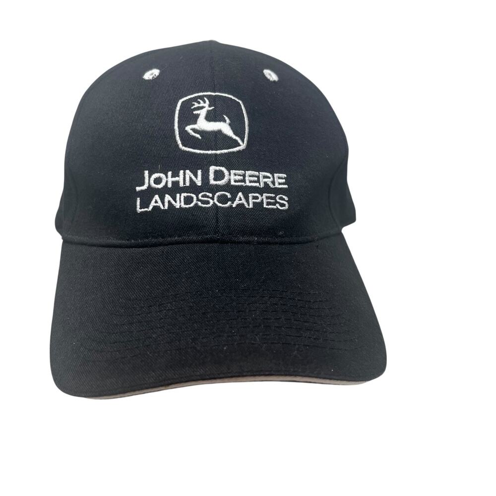 John Deere Landscapes Black Baseball Cap Mens One Size Adjustable Hat